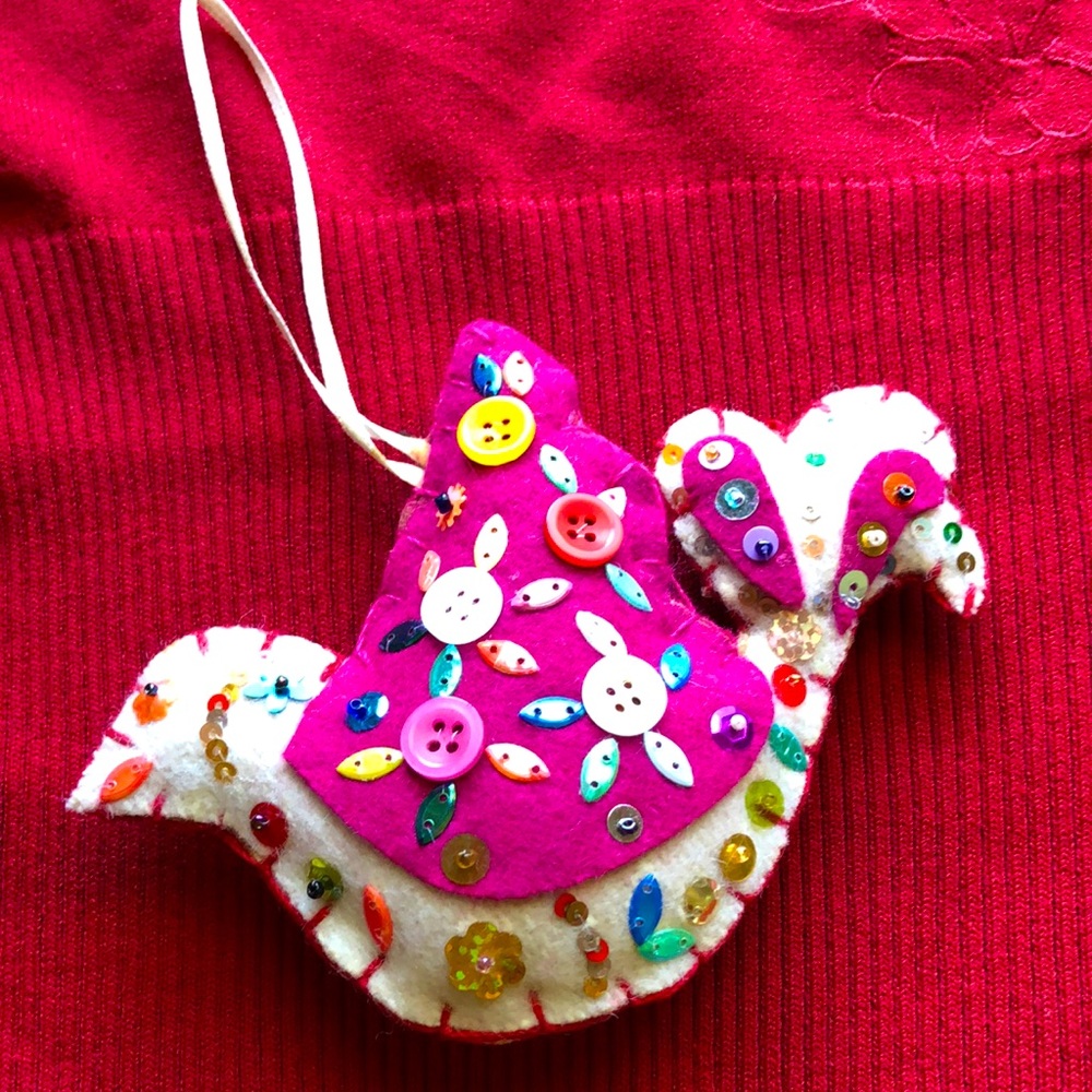 Bird Christmas ornament hand crafted in India
